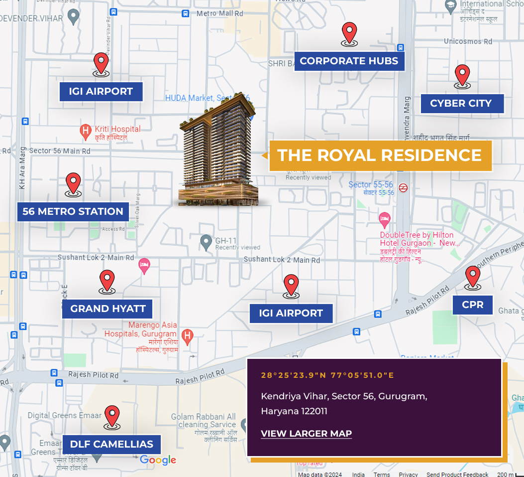 Trevoc Royal Residences — Location Map, Sector 56