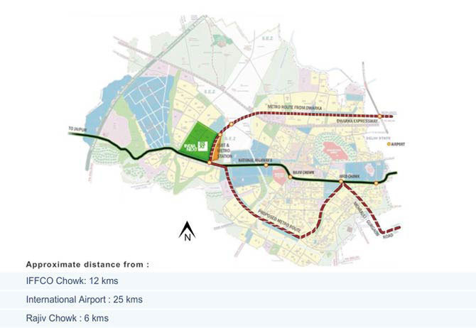 Vatika Emilia Floors — Location Map, Sector 83