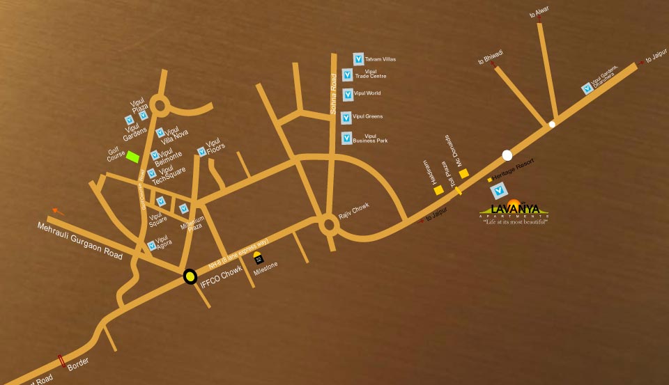 Vipul Lavanya — Location Map, Sector 81