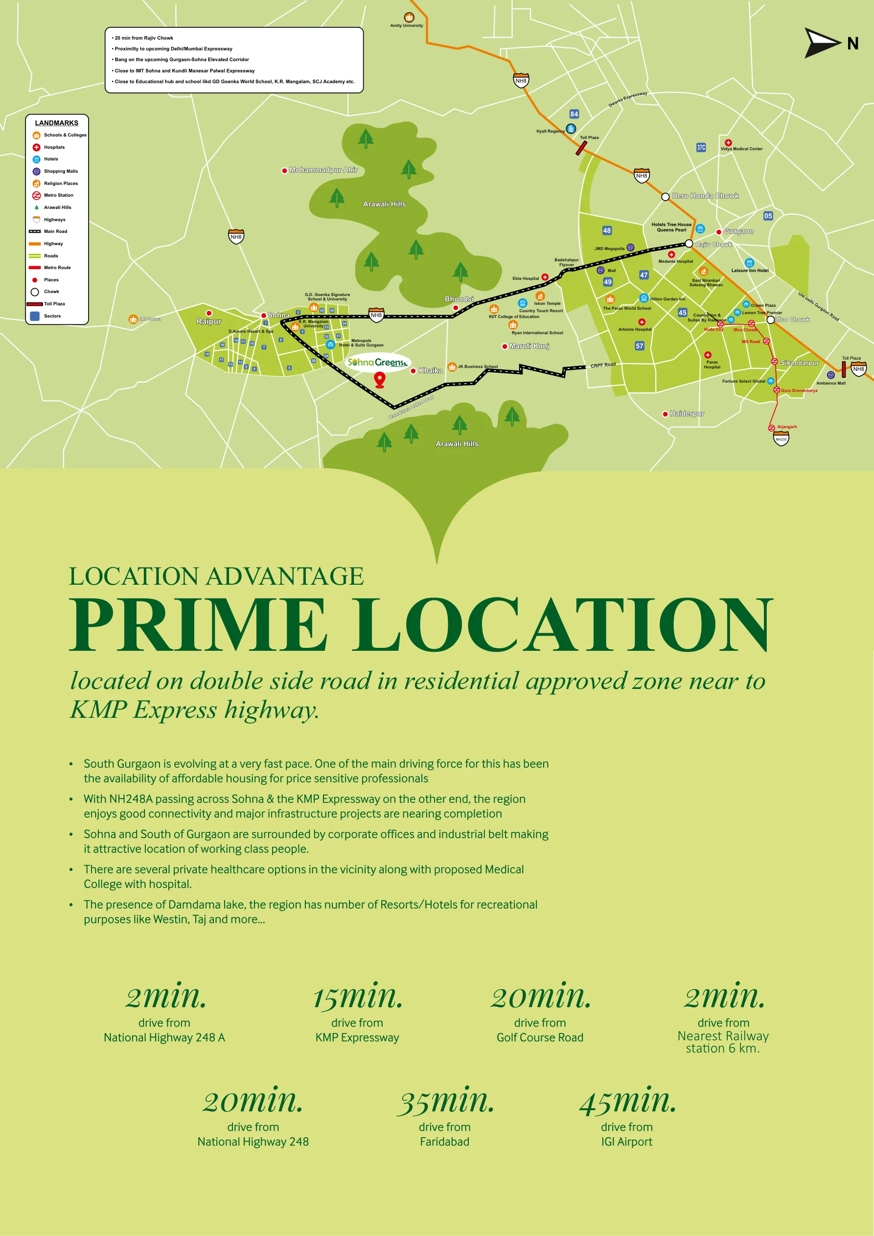Sohna Greens — Location Map, Sector 4, Sohna