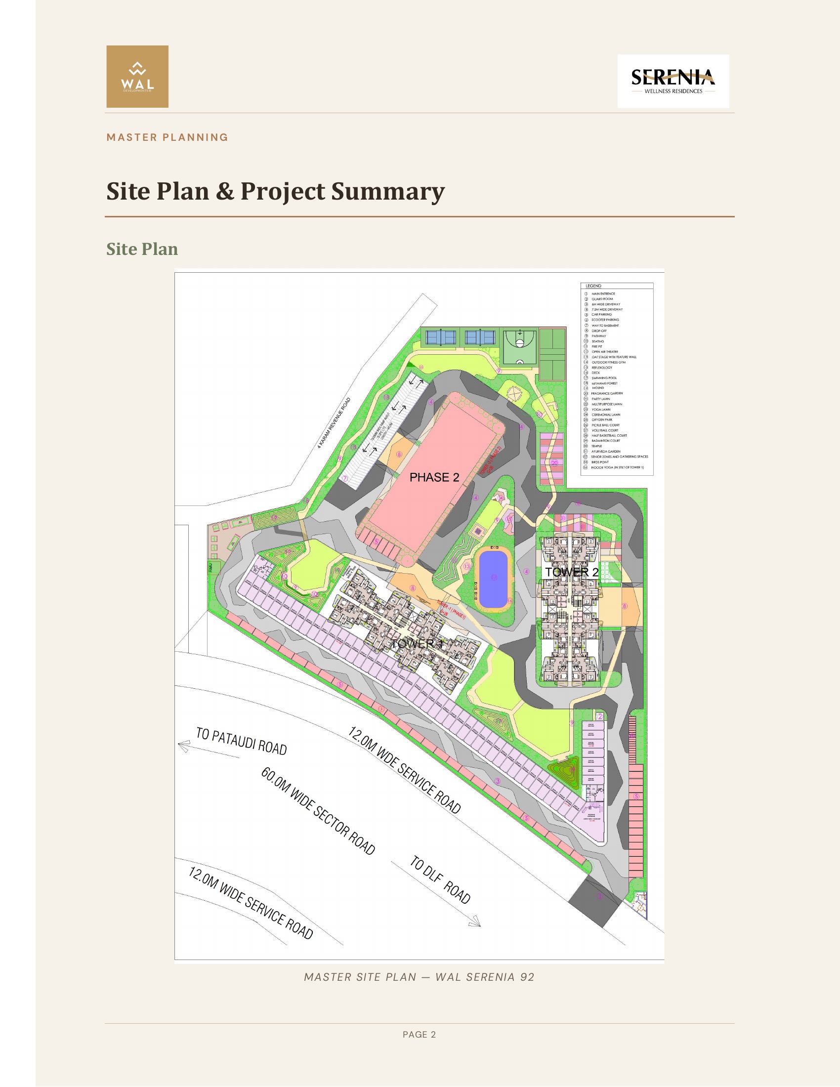 WAL Serenia 92 — Master Layout Plan
